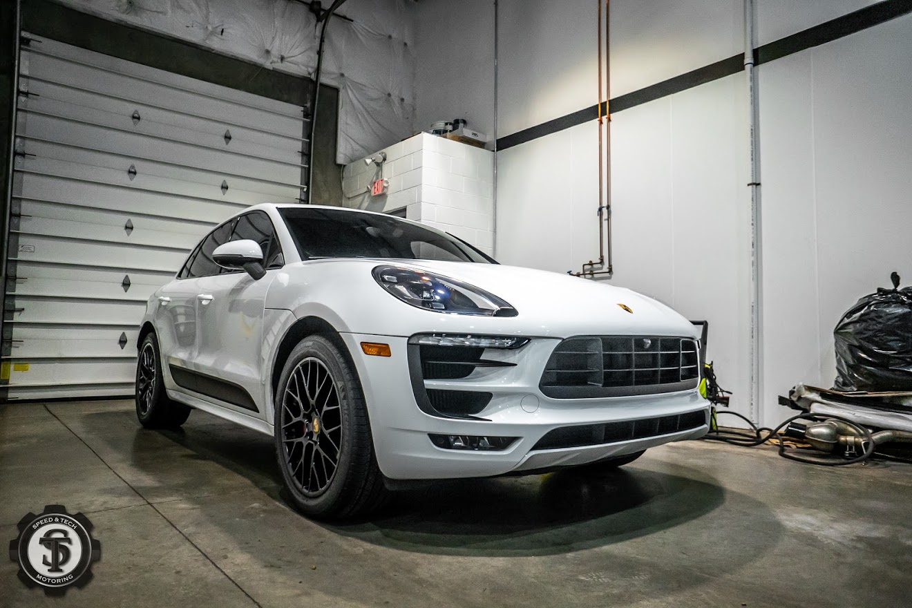 Premium window tinting on a Porsche Macan at Speed & Tech Motoring in Sterling, VA