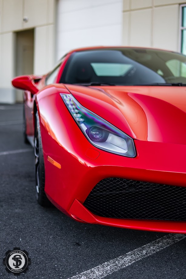 Ferrari SF90 with a brilliant finish after paint correction service at Speed and Tech Motoring in Sterling, VA.