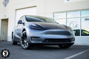 Tesla Model Y featuring premium auto protection and stylish restyling after service at Speed & Tech Motoring in Sterling, VA.