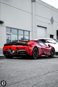 Novitec Ferrari SF90 showcasing enhanced performance and shine after auto detailing service at Speed & Tech Motoring in Sterling, VA.