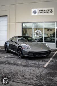 Porsche 911 receiving the best Paint Protection Film and window tinting at Speed & Tech Motoring in Sterling, VA