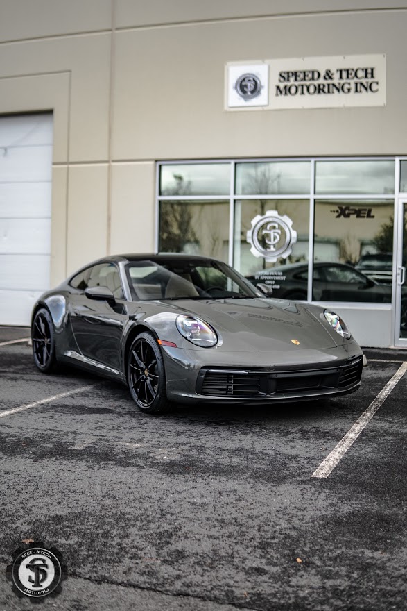 Porsche 911 receiving the best Paint Protection Film and window tinting at Speed and Tech Motoring in Sterling, VA