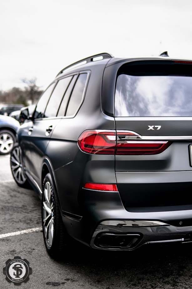 BMW X7 receiving the best Window Tinting at Speed and Tech Motoring in Sterling, VA