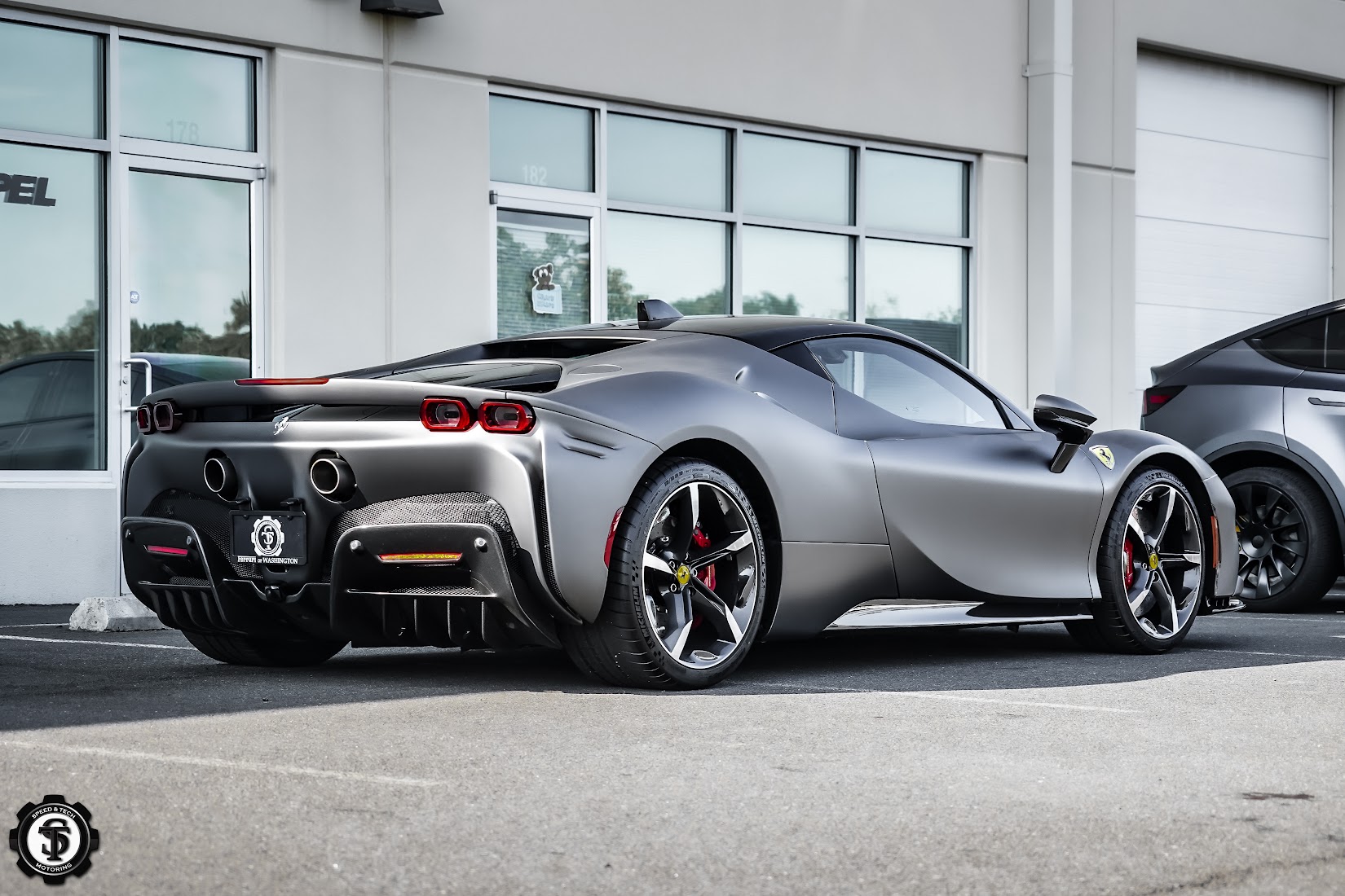 Ferrari SF90 receiving the best auto protection and re-styling at Speed and Tech Motoring in Sterling, VA