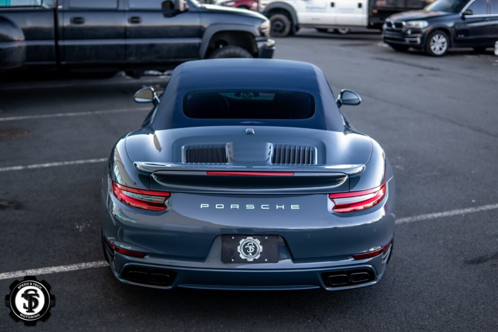 Porsche 911 Turbo S 918 Spyder showcasing Paint Protection Film applied by Speed and Tech Motoring in Sterling, VA, ensuring enhanced protection and a flawless finish.