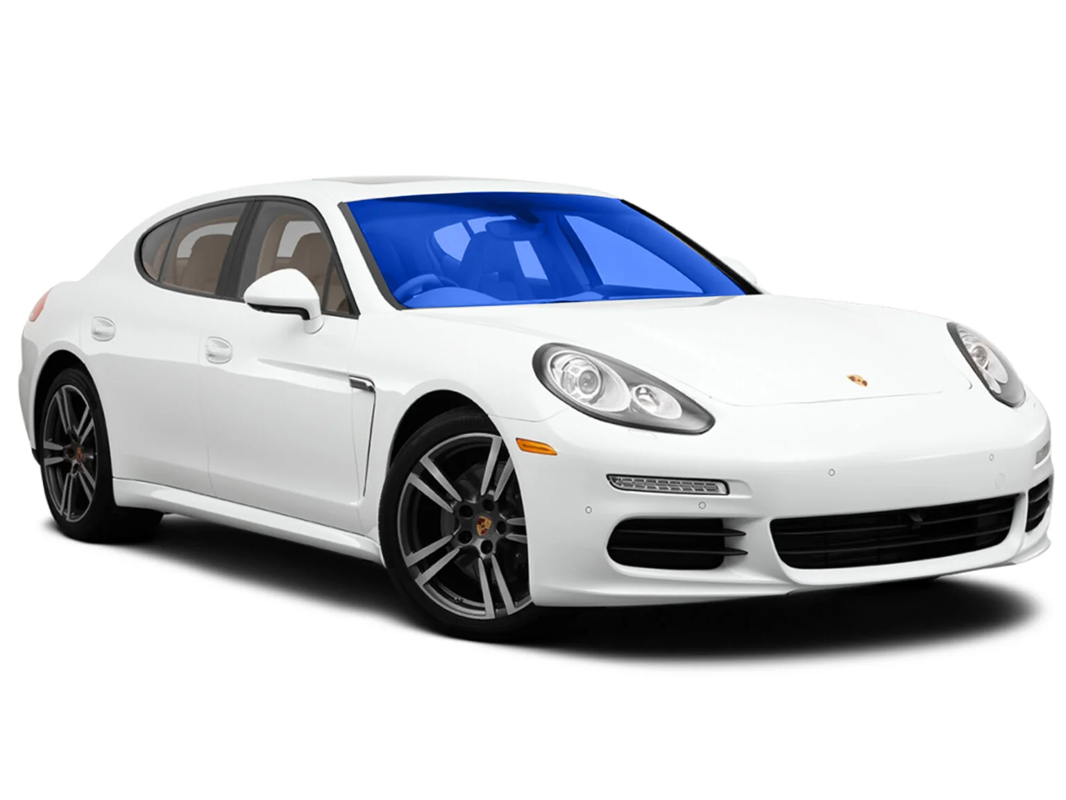 Expert front windshield tinting service for a car at Speed & Tech Motoring in Sterling, VA