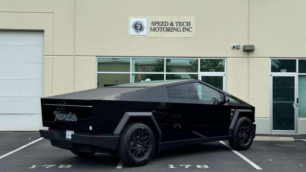 Cybertruck paint protection film installation in Speed & Tech Motoring Sterling VA.
