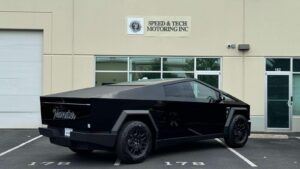 Cybertruck paint protection film installation in Speed & Tech Motoring Sterling VA.