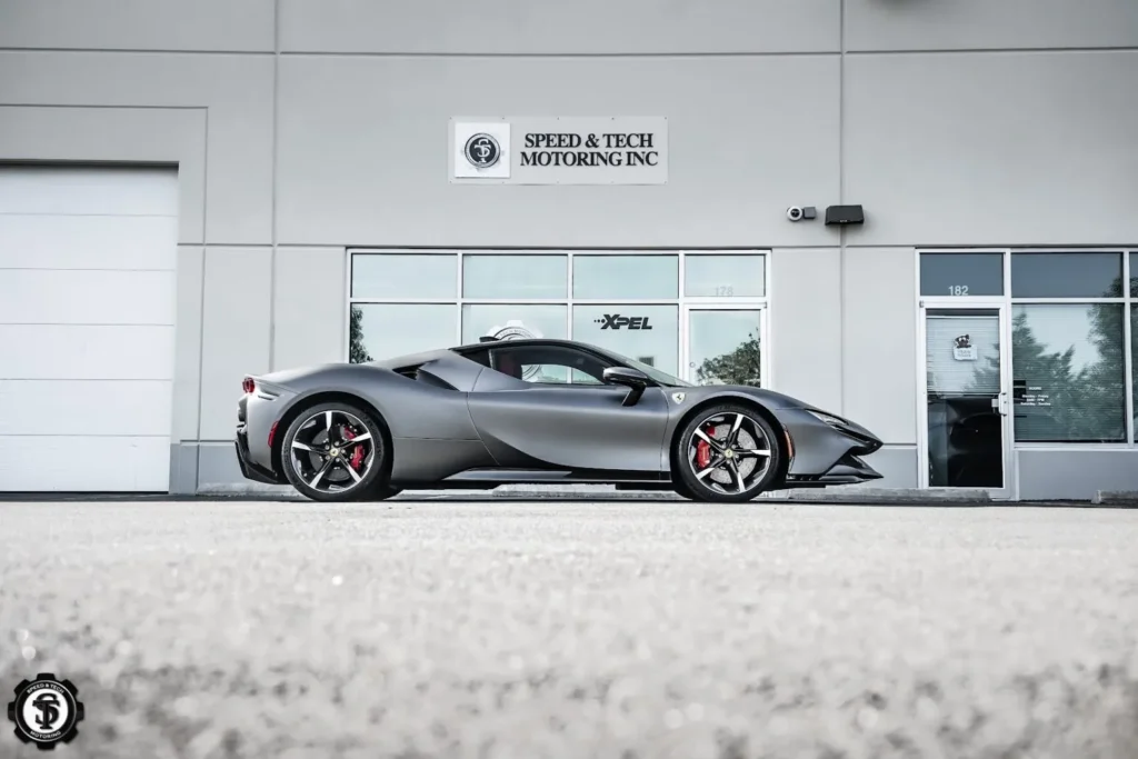 Auto window tinting installation at Speed & Tech Motoring in Cascades, VA